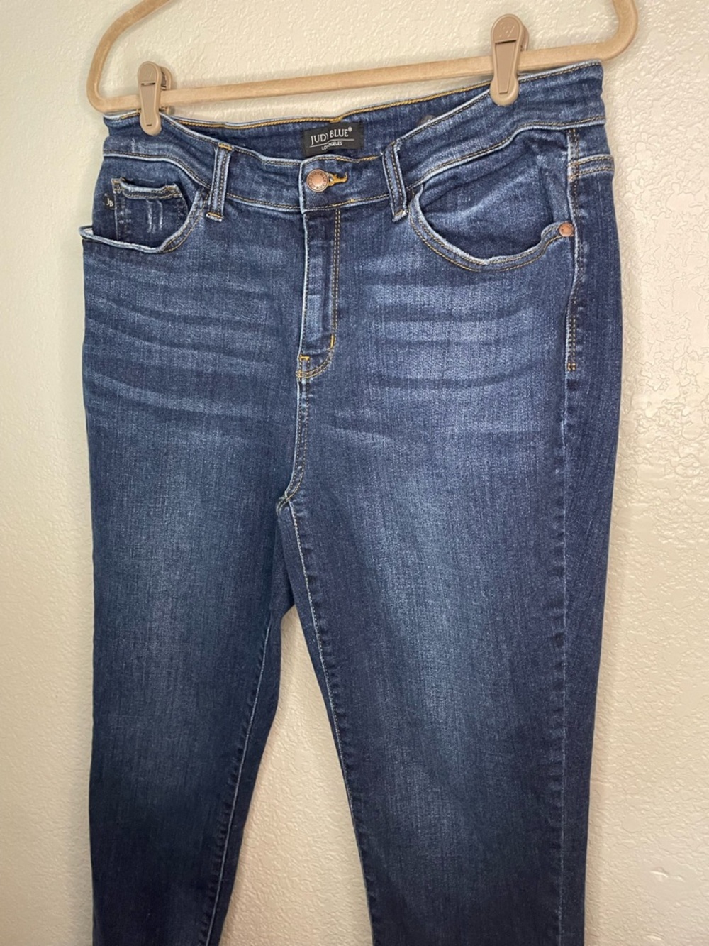Judy Blue 15/32 Slim Fit High Rise Destroy Shark Bite Hem Stretch Denim Jeans - Picture 6 of 14
